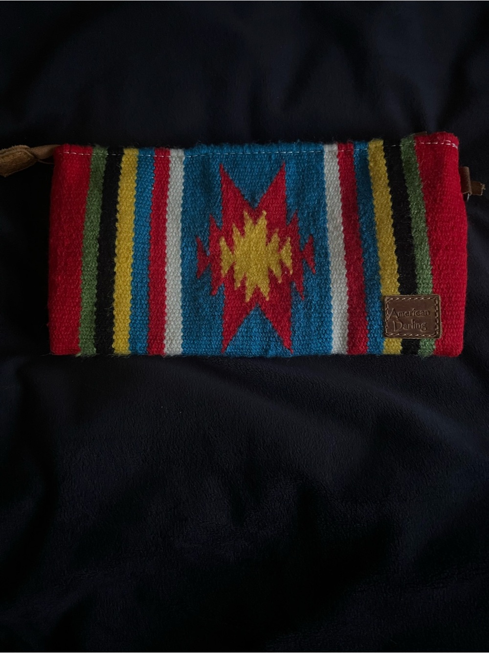 American Darling Multicolor Southwestern Wristlet - Blue, Red, Yellow